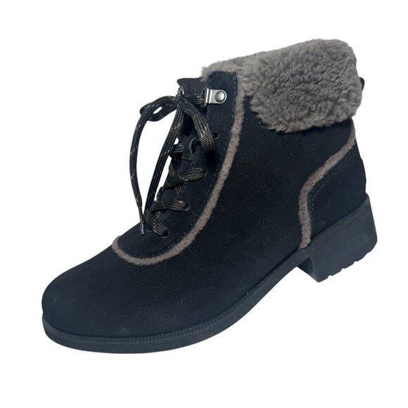 UGG Bodie Fur Lace Up Boots Womens 7 Cozy Waterproof Outdoors Suede New - Picture 5 of 10